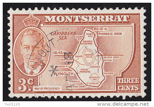 MONTSERRAT - Scott #116 Map Of Presidency (*) / Used Stamp - Montserrat