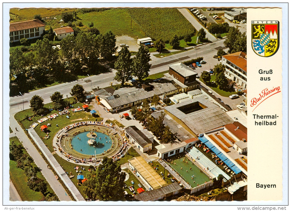 AK Bad Füssing Schwefeltherme Bayern Niederbayern Deutschland Luftbild Germany Luftbildaufnahme Luftaufnahme Luftfoto - Bad Füssing