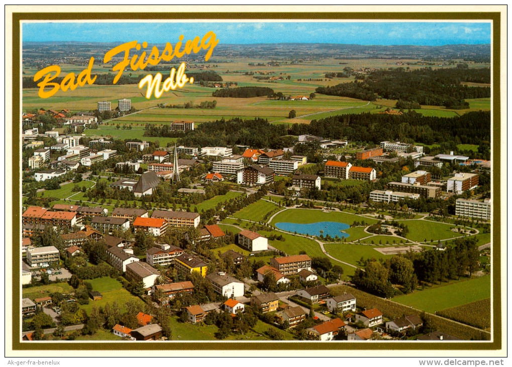 AK Bad Füssing Thermalbad Freizeitpark Kurpark Therme I II Niederbayern Luftbild Luftbildaufnahme Luftaufnahme Luftfoto - Bad Füssing