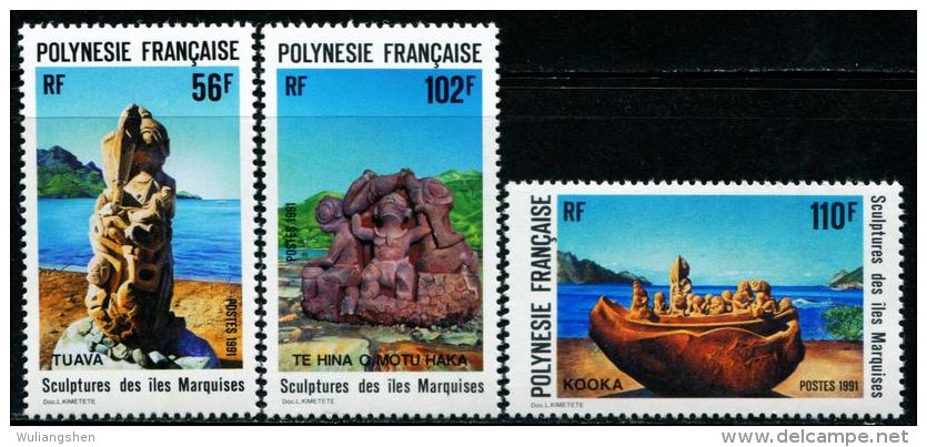 FN1518 Polynesia 1991 Sculptures 3v MNH - Nuevos