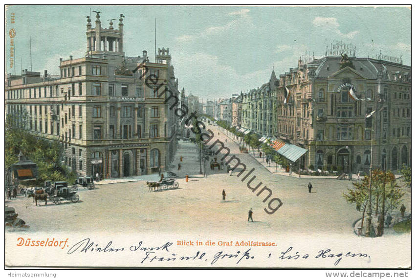 Düsseldorf - Blick In Die Graf Adolfstrasse - Verlag Louis Glaser Leipzig Gel. 1903 - Duesseldorf