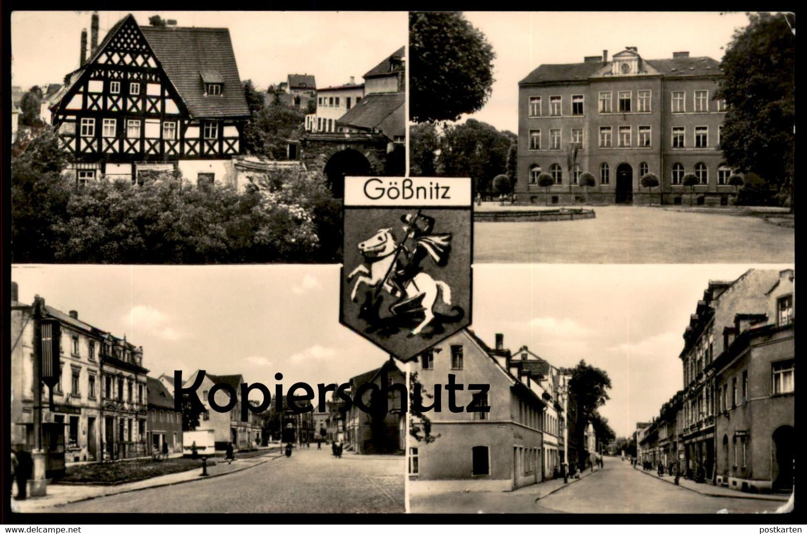 ÄLTERE POSTKARTE GÖSSNITZ THÜRINGEN FACHWERK Wappen Gößnitz AK Ansichtskarte Postcard Cpa - Gössnitz