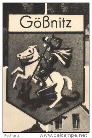 ÄLTERE POSTKARTE GÖSSNITZ THÜRINGEN FACHWERK Wappen Gößnitz AK Ansichtskarte postcard cpa