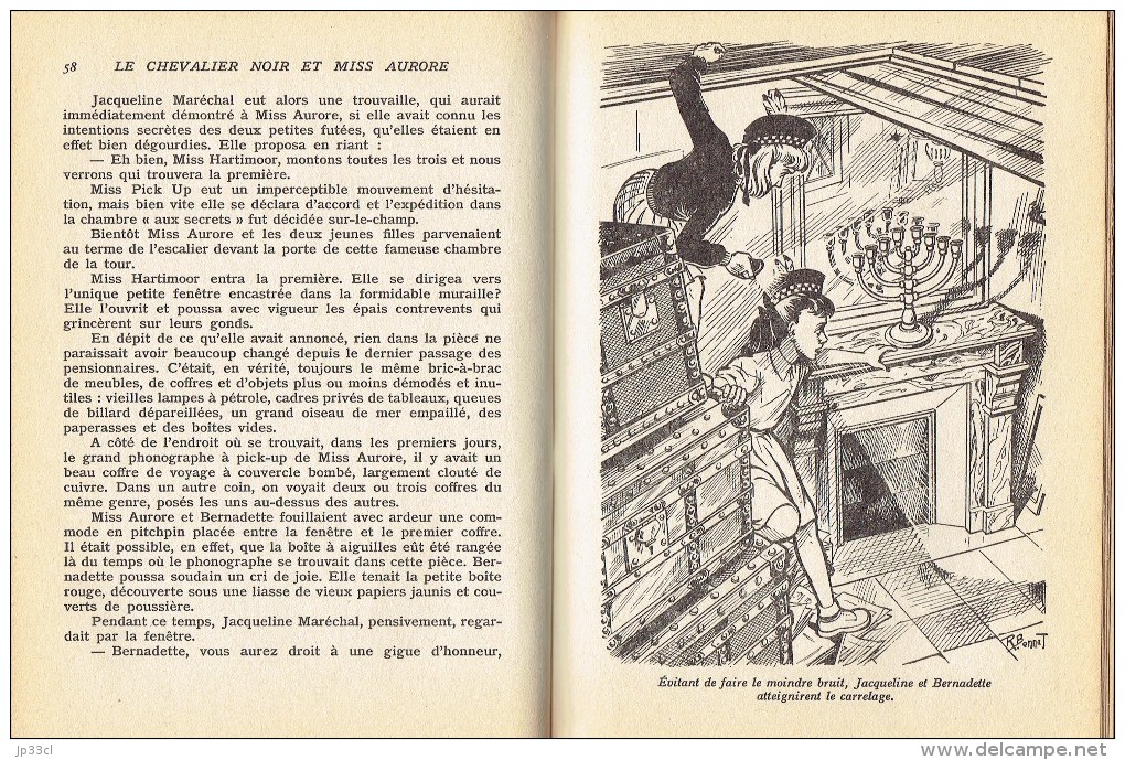 Le Chevalier Noir Et Miss Aurore, Par Jean DES BROSSES, Illustrations De René Bonnet Collection Monique, 1955, 126 Pages - Autres & Non Classés