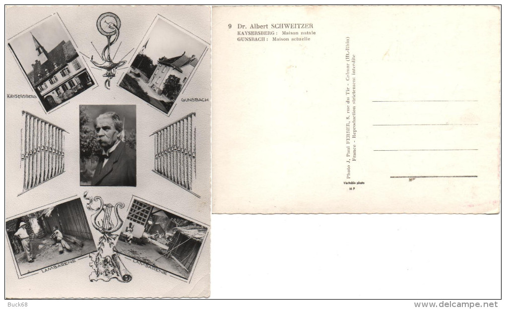 Carte Postale Photo Docteur Albert SCHWEITZER Prix Nobel De La Paix Orgue Lambaréné Gunsbach Kaysersberg - Prix Nobel