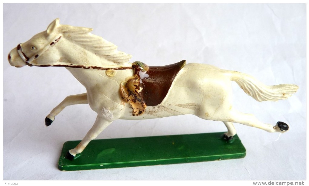 FIGURINE STARLUX CHEVAL Galop FAR WEST 2  COWBOY-  BLANC (2) - Starlux