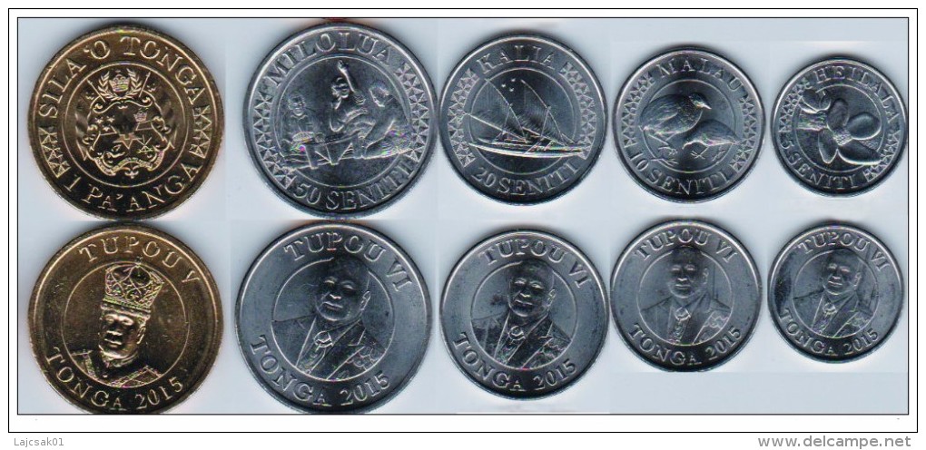 Tonga 2015. Complete Coin Set UNC New Design - Tonga