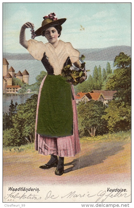 Deux (2) Cartes En Relief : Vaudoise / Waadtländerin / Costume Vaudois. C. Précurseur - Other & Unclassified