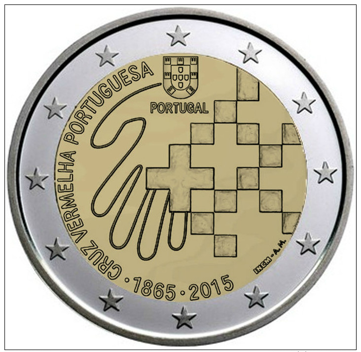 2 EURO COMMEMORATIVE PORTUGAL PORTOGALLO 2015 150° CROCE ROSSA CROIX-ROUGE - Portugal