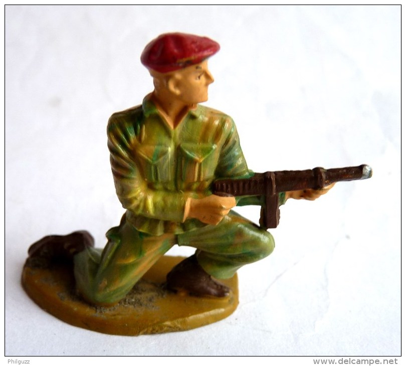 SOLDAT FIGURINE FIG STARLUX 1959 PARACHUTISTE TIREUR GENOUX MITRILLETTE 5071 PARA (2) - Starlux