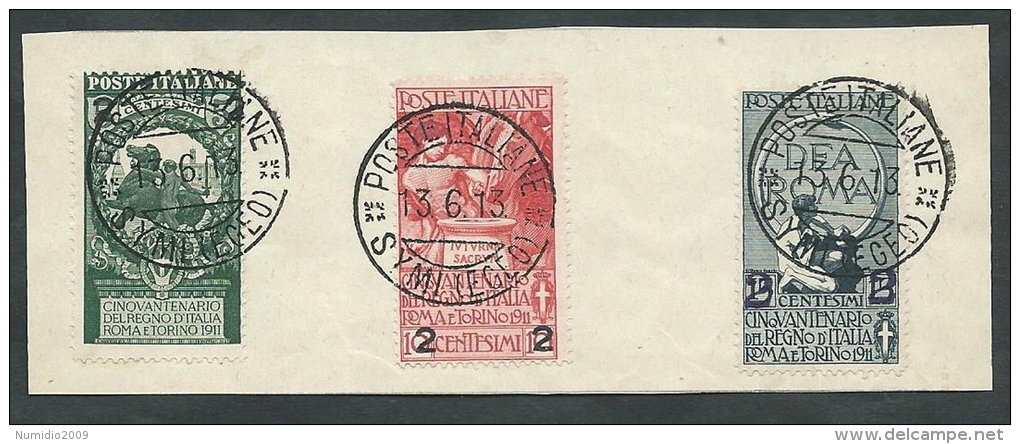 1913 REGNO USATO SOPRASTAMPATI ANNULLO EGEO SIMI - F - Aegean (Simi)