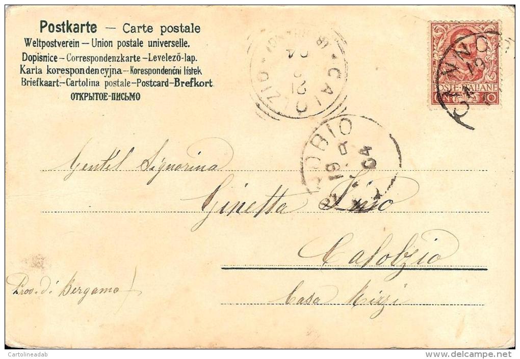 [DC4328] CARTOLINA - ILLUSTRATA - DONNA AL POZZO - Viaggiata 1904 - Old Postcard - Donne