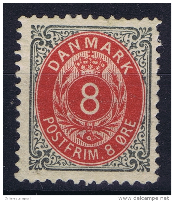 DENMARK: Mi Nr 25 I YA C Graublau MH/*, Avec  Charnière , Mit Falz 1875 - Unused Stamps