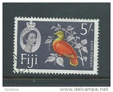 Fiji 1962 QEII 5 Shilling Orange Dove Bird Definitive FU - Fidji (...-1970)