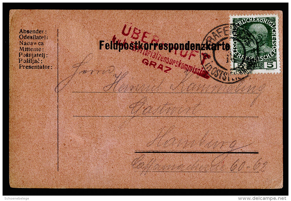 A3527) Österreich Austria Feldpostkarte Als Normale Karte Von Grafendorf 3.3.16 Mit Zensur GRAZ - Briefe U. Dokumente