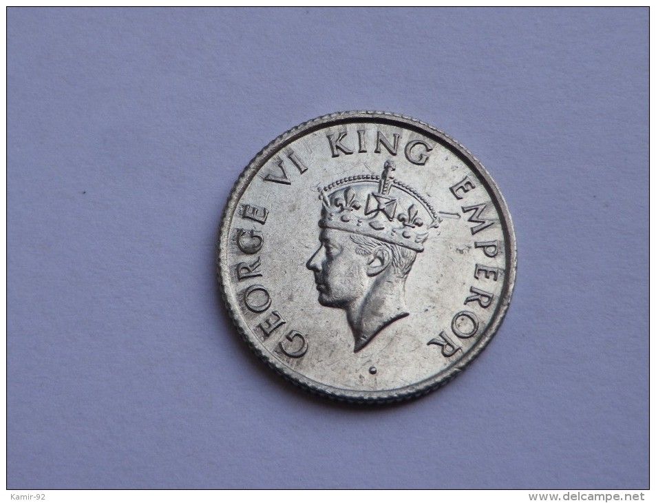 INDE BRITT.     1/4 RUPEE 1946   NICKEL  GEORGE VI      TRANCHE CANNELEE - Inde