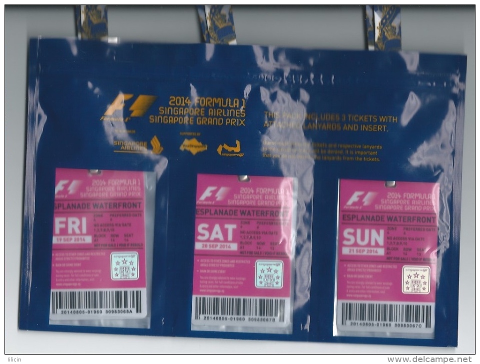 Sport Match Ticket UL000274 - Formula 1 Singapore 2014-09 - Automobile - F1