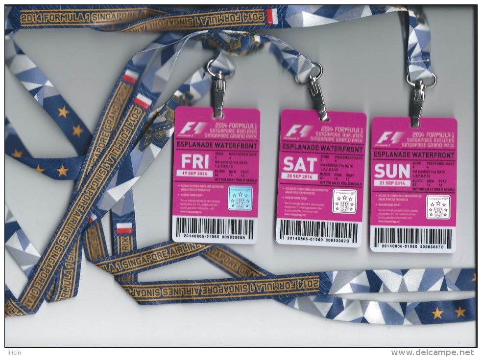 Sport Match Ticket UL000274 - Formula 1 Singapore 2014-09 - Automobile - F1