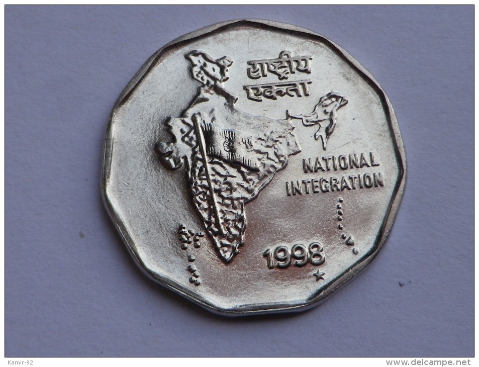 INDE  2  RUPEES  1998   HYDERABAD  KM 121.5              UNC     SPL - India