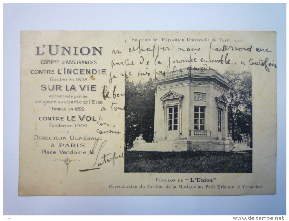 Souvenir De L'EXPO  Universelle De  TURIN  1911  :  Pavillon De  L'UNION   1915    - Expositions