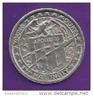 Jeton - Fifth Lunar Landing 1972, C. Duke - J. Young - T. Mattingly. 2 Scans - Elongated Coins