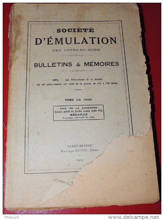 Société D'Emulation Des Côtes-du-Nord - Tome LX 1928 - 1901-1940