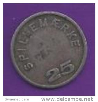 Jeton.- 25 Spillemaerke - Automat Branche Forening Dansk. 2 Scans - Monetary /of Necessity