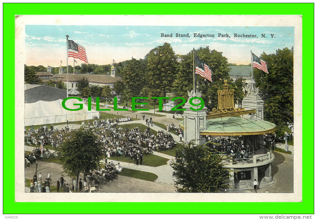 ROCHESTER, NY - BAND STAND, EDGERTON PARK - ANIMATED - PUB. BY THE ROCHESTER NEWS CO - - Rochester