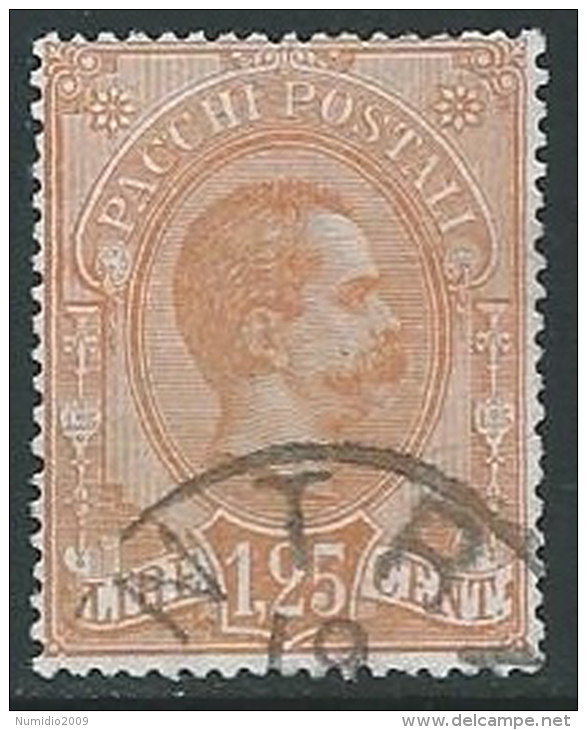 1884-86 REGNO USATO PACCHI POSTALI 1,25 LIRE - U12 - Colis-postaux