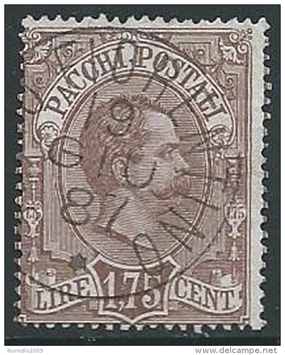1884-86 REGNO USATO PACCHI POSTALI 1,75 LIRE - U12 - Colis-postaux