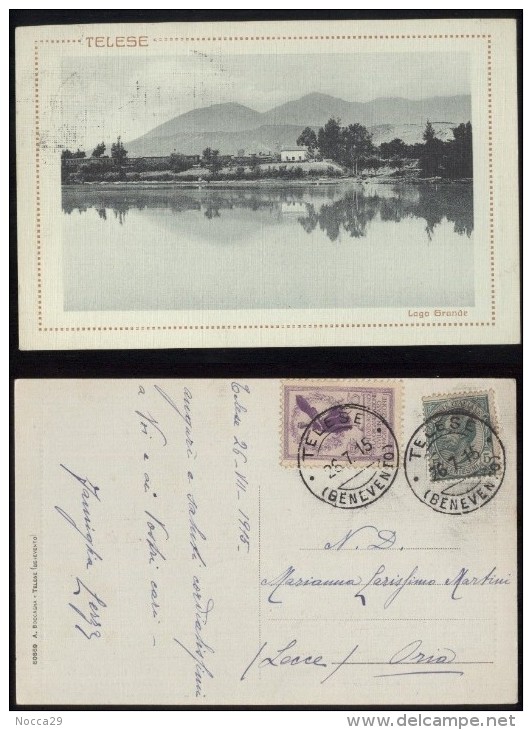 TELESE - BENEVENTO - 1915 - LAGO GRANDE - BELLISSIMO ERINNOFILO COMITATO ROMANO - Benevento