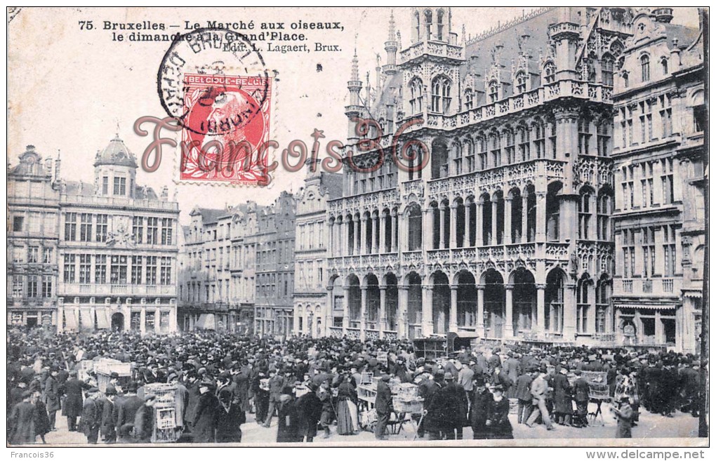 Bruxelles - Le Marché Aux Oiseaux Le Dimanche à La Grande Grand'Place - 2 SCANS - Markten