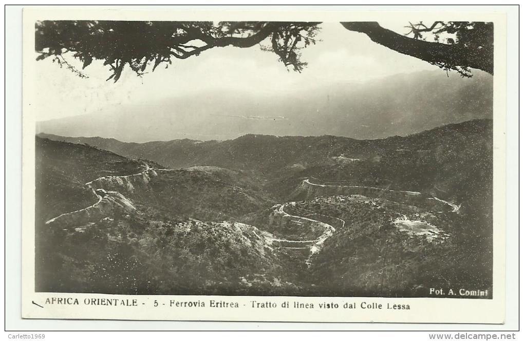 AFRICA ERITREA FERROVIA TRATTO DI FERROVIA VISTO DA COLLE LESSA VIAGGIATA F.P. - Erythrée