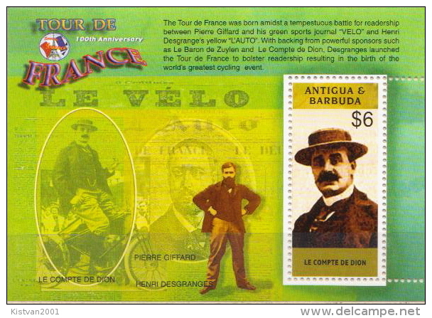 Antigua Barbuda MNH Tour De France On 3 Sheetlets And 3 SSs - Radsport