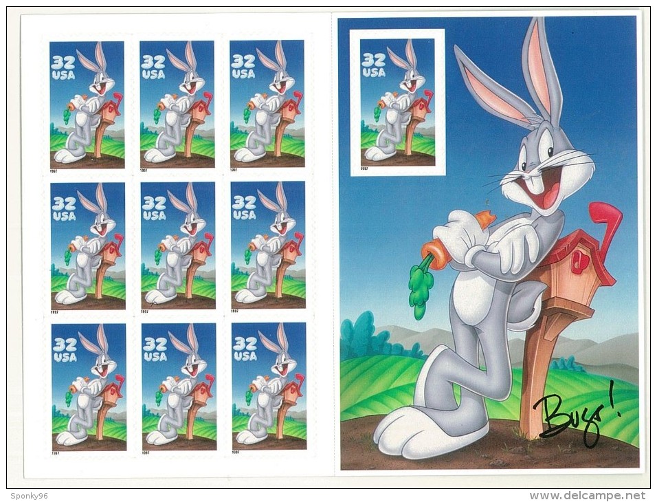 MINIFOGLIO CON SUPPORTO TIPO LIBRETTO - ANNO 1997 - BUGS BUNNY - FRANCOBOLLO AUTOADESIVO - - Sheets