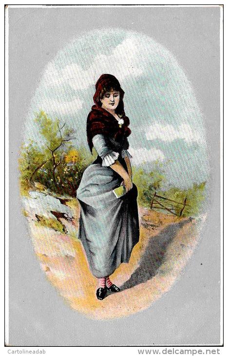 [DC4356] CARTOLINA - DONNA - MODA - ABITO - COSTUME - Non Viaggiata - Old Postcard - Costumi