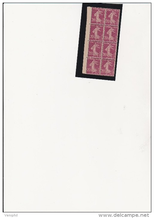 TYPE SEMEUSE CAMEE N° 190 BLOC DE 8 NEUF SANS CHARNIERE- ANNEE 1924-26 - 1906-38 Säerin, Untergrund Glatt