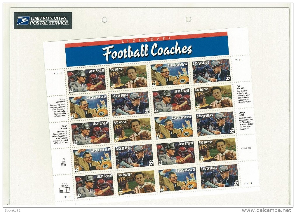 FOGLIO INTERO - ANNO 1997 - PACCO ORIGINALE - FOOTBALL COACHES - PLATE POSITION NUMBER 4 - - Sheets