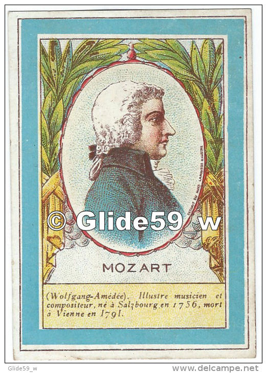 Chromo - Mozart (Wolfgang-Amédée) 1756-1791 (Extrait Du Nouveau Larousse Illustré) - Autres & Non Classés