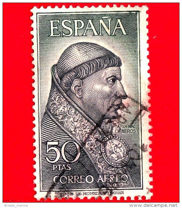 SPAGNA - Usato - 1963 - Cardinale Francisco Jiménez De Cisneros, Francescano (O.F.M.) (1436-1517) - 50 P. Aerea - Usati