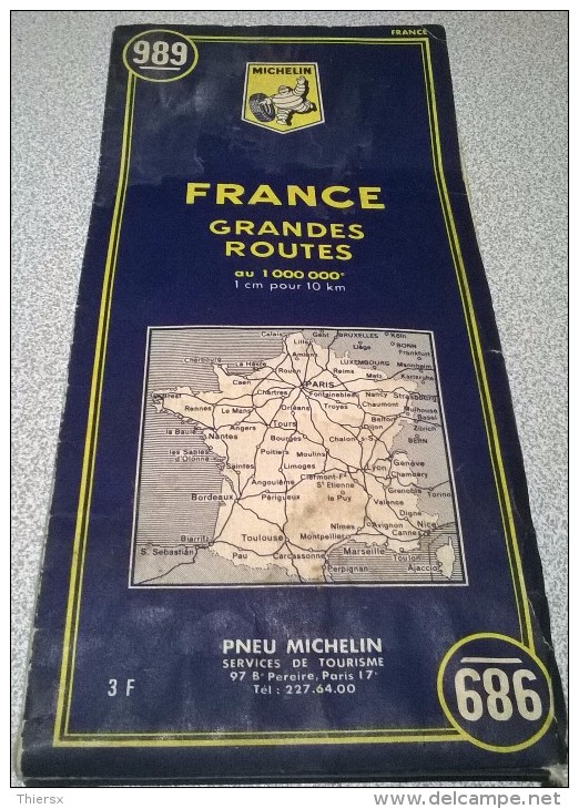 FRANCE GRANDES ROUTES 989 MICHELIN - Cartes Routières