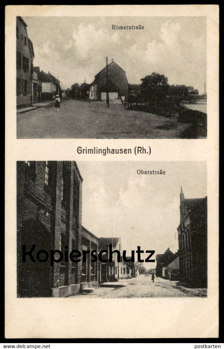 ALTE POSTKARTE GRIMLINGHAUSEN RHEIN RÖMERSTRASSE OBERSTRASSE NEUSS Ansichtskarte AK Cpa Postcard - Neuss