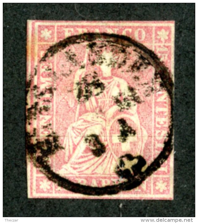 7912 - Swiss 1856  Michel #15 IIBym (o) Zu.#24G  ( Cat. 55.€ ) - Used Stamps