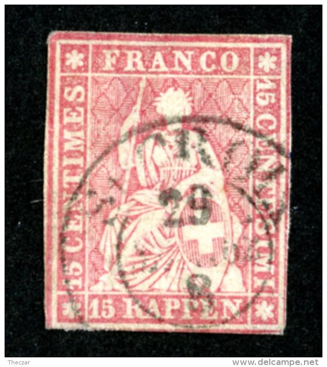 7913 - Swiss 1854  Michel #15 Ib (o) Zu.#24A  ( Cat. 400.€ ) - Gebruikt