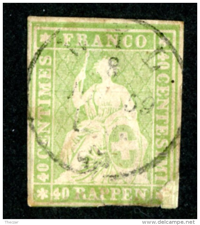 7917 - Swiss 1855  Michel #17 IIAyr (o) Zu.#26C  ( Cat. 90.€ ) - Oblitérés