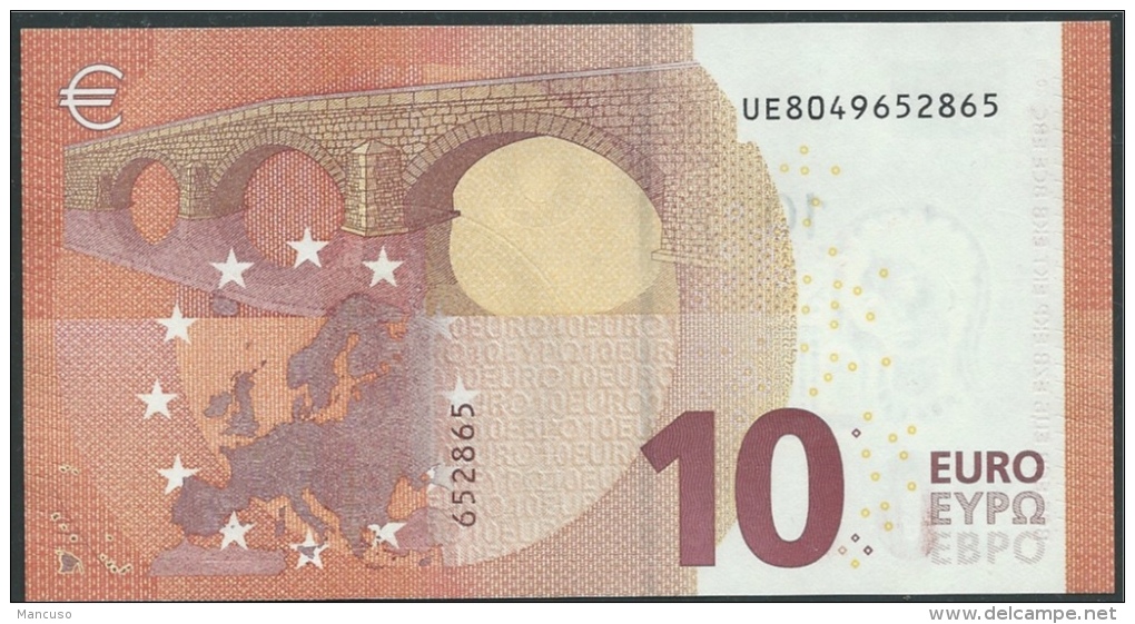 FRANCE  10 EURO  UE U002 D6   DRAGHI   UNC - 10 Euro