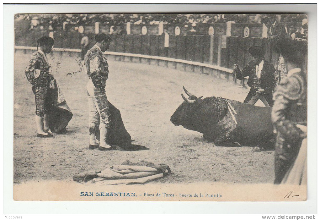 1910 Eastbourne CDS Pmk GB EVII Stamps COVER  (postcard San Sabastian Bull Fight Spain) E7 - Covers & Documents