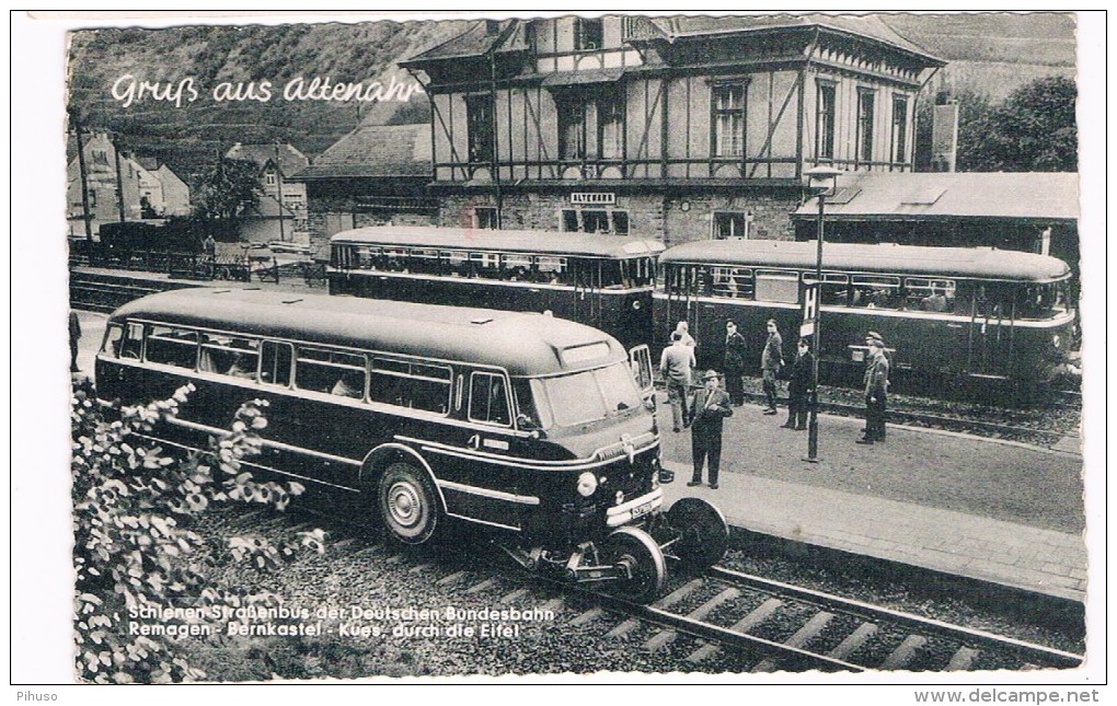 D5558   ALTENAHR : Bahnhof  Und Schienen-strassenbus Der Deutschen Bundesbahn ( Bus, Train) - Bad Neuenahr-Ahrweiler