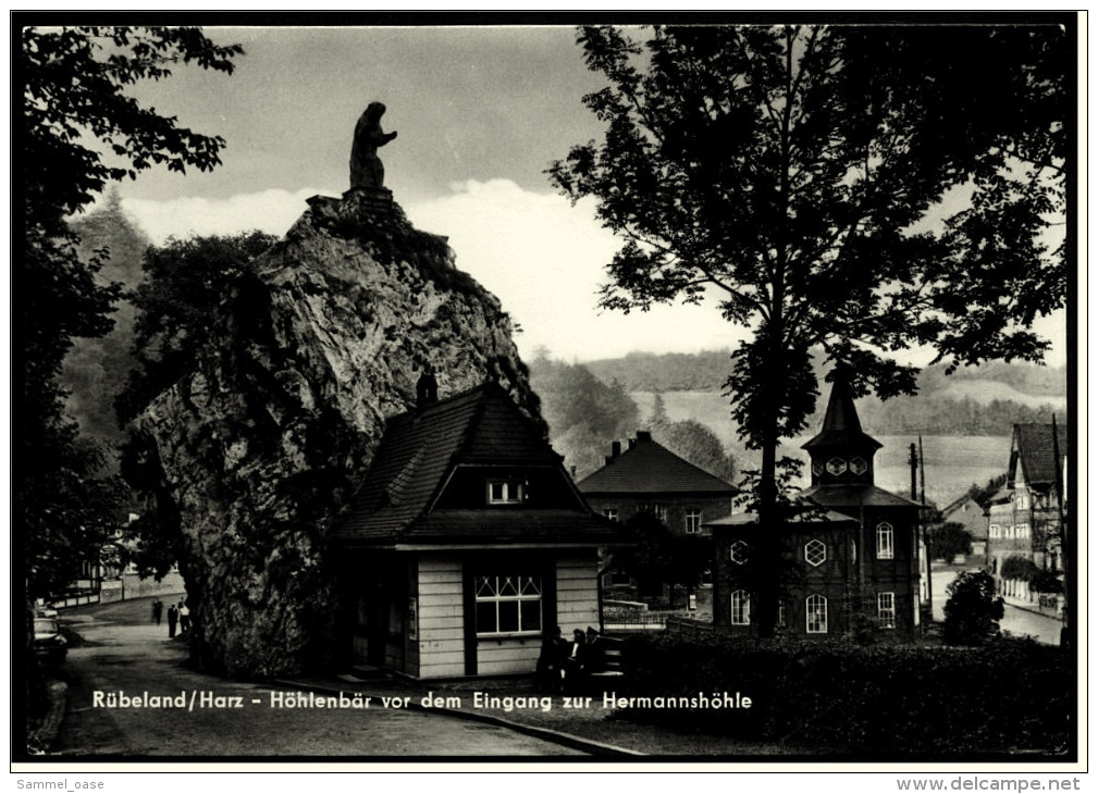 Rübeland Im Harz  -  Höhlenbär Vor Dem Eingang Zur Hermannshöhle  -  Ansichtskarte Ca. 1966   (5234) - Blankenburg