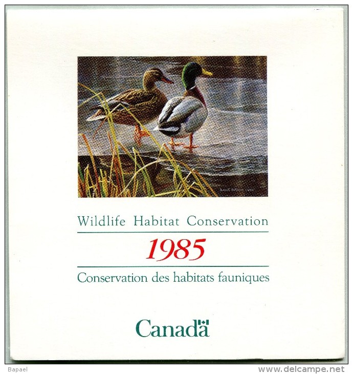 Canada (1985) - Conservation Des Habitats Fauniques - Permis De Chasse - (Ne Peut Servir Affranchissement) (JS) - Plaatfouten En Curiosa